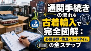 通関手続きの流れを古着輸入で完全図解：必要書類・検査・リードタイムの全ステップ