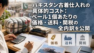 パキスタン古着仕入れの具体的コスト：ベール1個あたりの価格・送料・関税の全内訳を公開